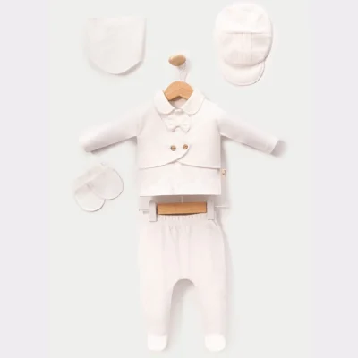 Erkek Bebek Papyonlu Waffle 5'li Set